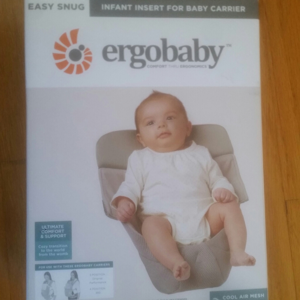 Ergo Baby Carrier Infant Insert Easy Snug Gray
